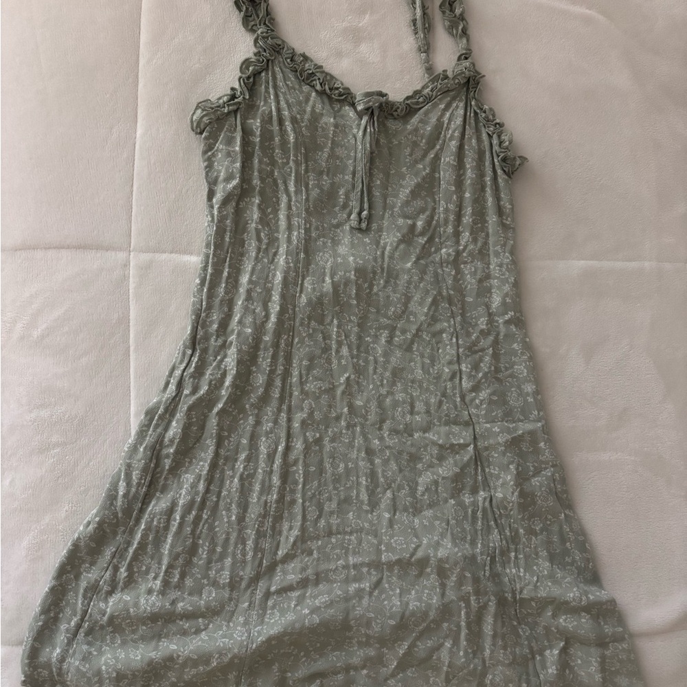 American Eagle Sage Green Smocked Tank